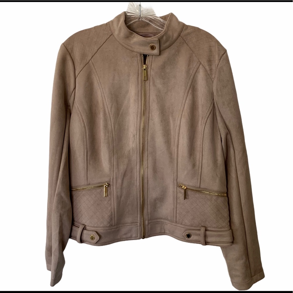 KENNETH COLE REACTION Dusty Rose Faux Suede Jacket